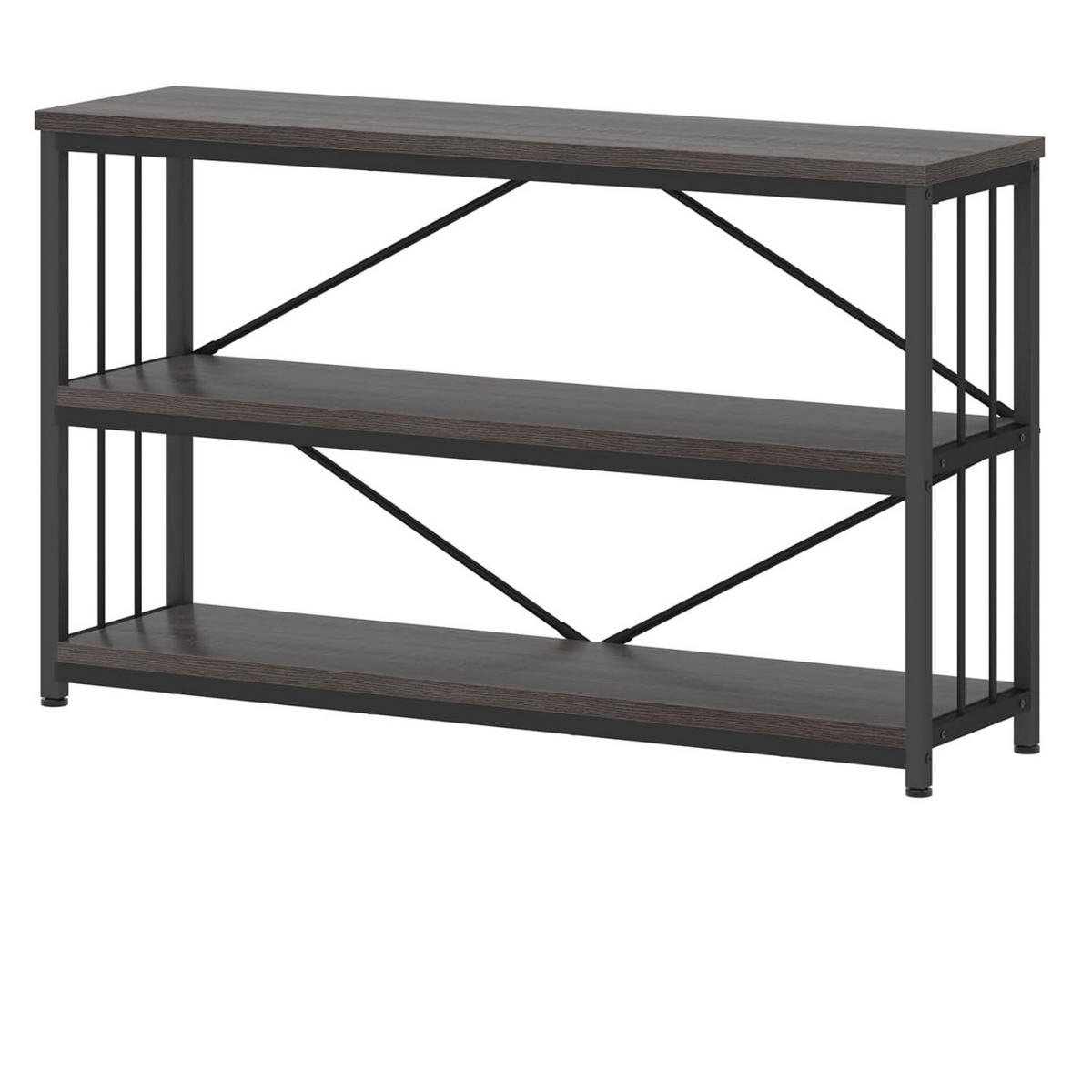 KONSOLENTISCH Metall Holz Industrial Design 120 x 34 x 74 cm - Dunkelgrau, Holzwerkstoff/Metall (34/120/74cm) - Quality Elegance