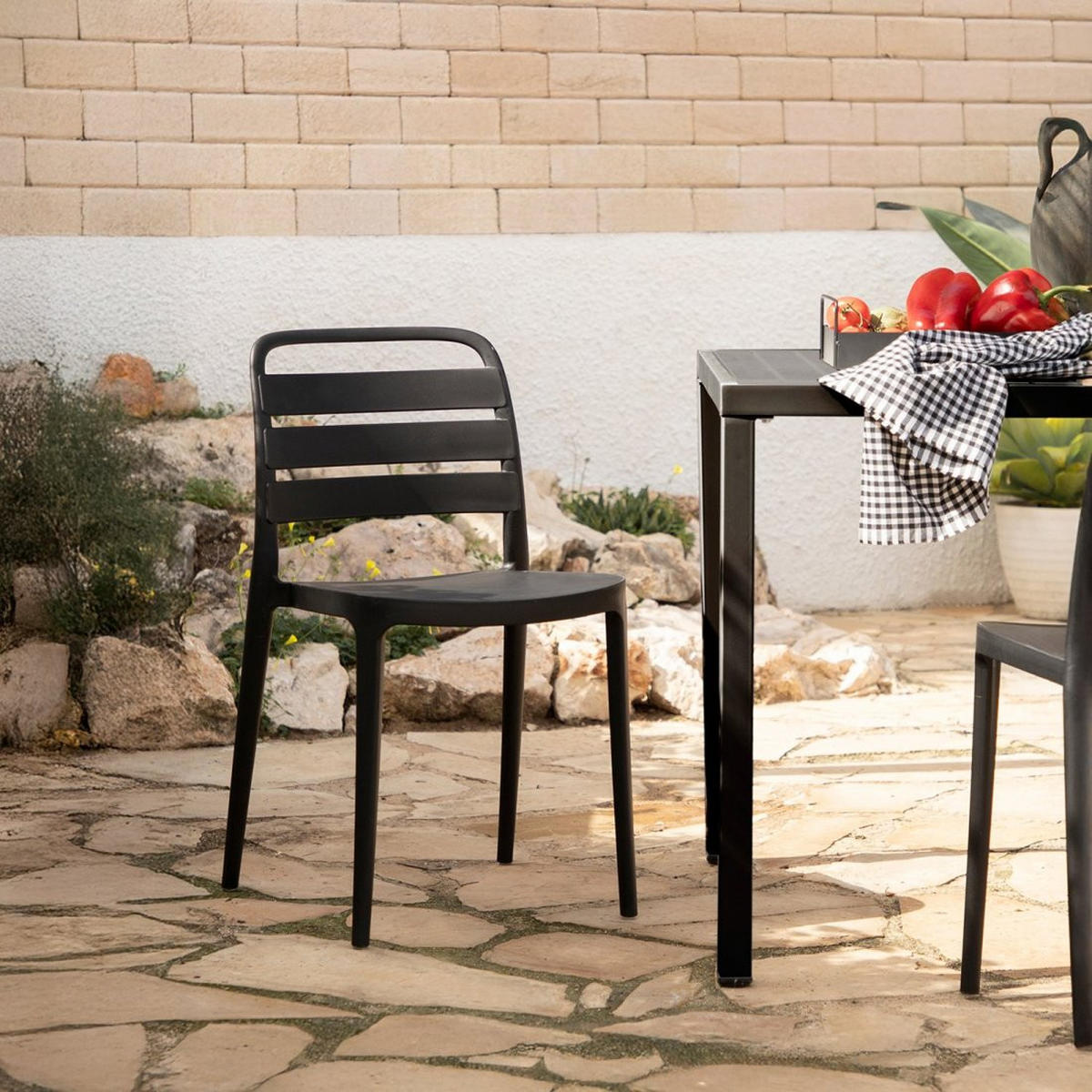 STUHL FÜR DRAUSSEN Zira Grau 42 cm x 80 cm - Grau, Kunststoff (42/80/52cm)