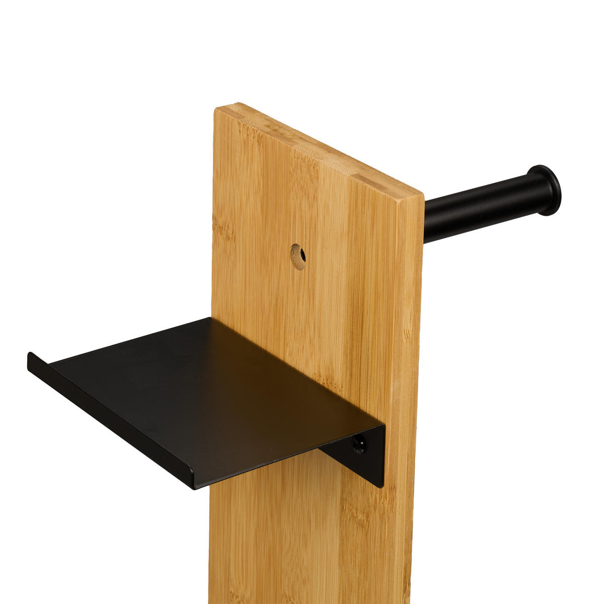 WC-GARNITUR - Schwarz, Holz/Kunststoff (27/68/18cm) - Relaxdays