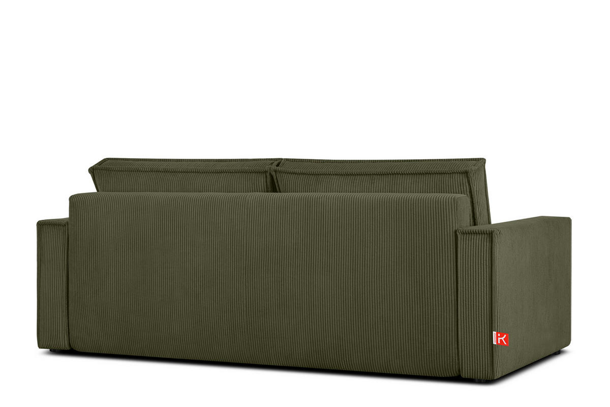 SCHLAFSOFA NAPI in Pet Friendly Cord-Stoff, oliv - Schwarz/Olivgrün, Textil (228/89/101cm) - KONSIMO®