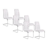 STUHL 6er-Set - Kunstleder - Weiß - NADYA - Weiß, Leder (43/100/60cm) - Vente-Unique