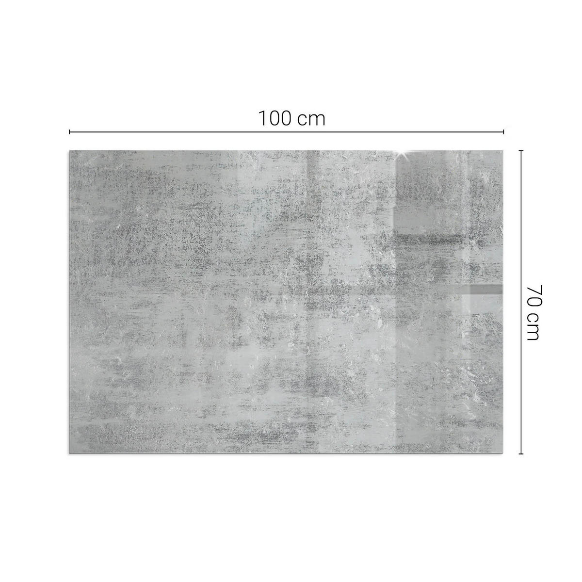 GLASPLATTE für Kamin 100x70 cm - Grau, Glas (100/70/0.4cm) - TULUP