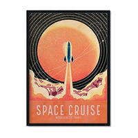 POSTER Weltraum Cruiser A3 Schwarzer Rahmen - Schwarz, Papier (29.7/5/42cm) - Nacnic