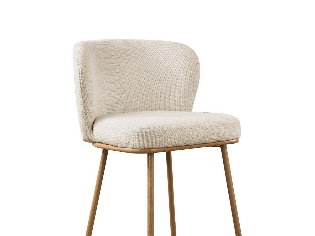 BARHOCKER - 50 cm x 54 cm - stoff - beige Senorase - Beige, Textil/Metall (50/97/54cm) - Vente-Unique