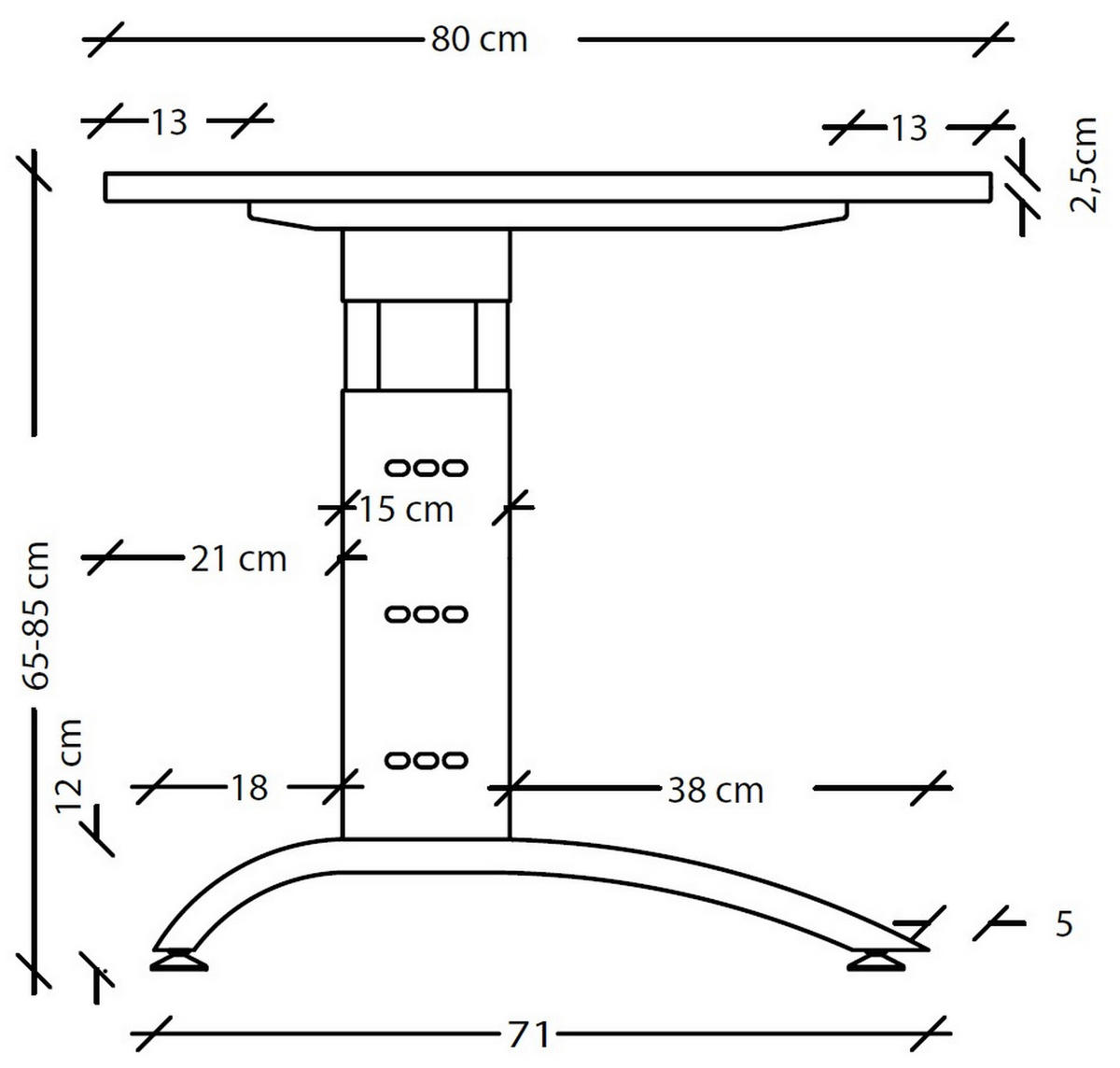 SCHREIBTISCH Serie-F 80/80/74 cm in Buchefarben - Buchefarben, Holzwerkstoff (80/80/74cm) - bümö