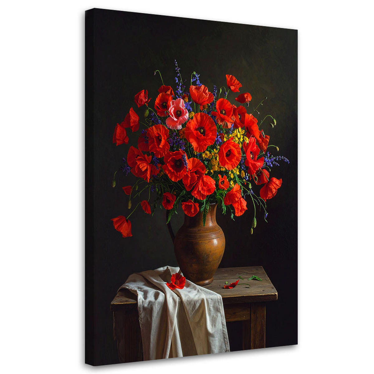 LEINWANDBILD Blumen 40x60cm - Rot, Textil (40/60cm) - Feeby