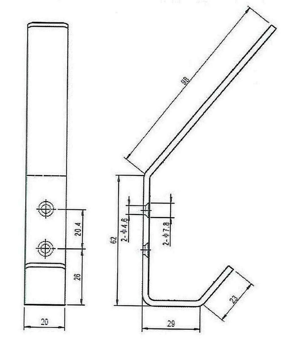 GARDEROBENHAKEN lang Edelstahl Schwarz matt Wandmontage mit 2 Holzschrauben - Schwarz, Metall (2/16/3cm) - Livingpoint24