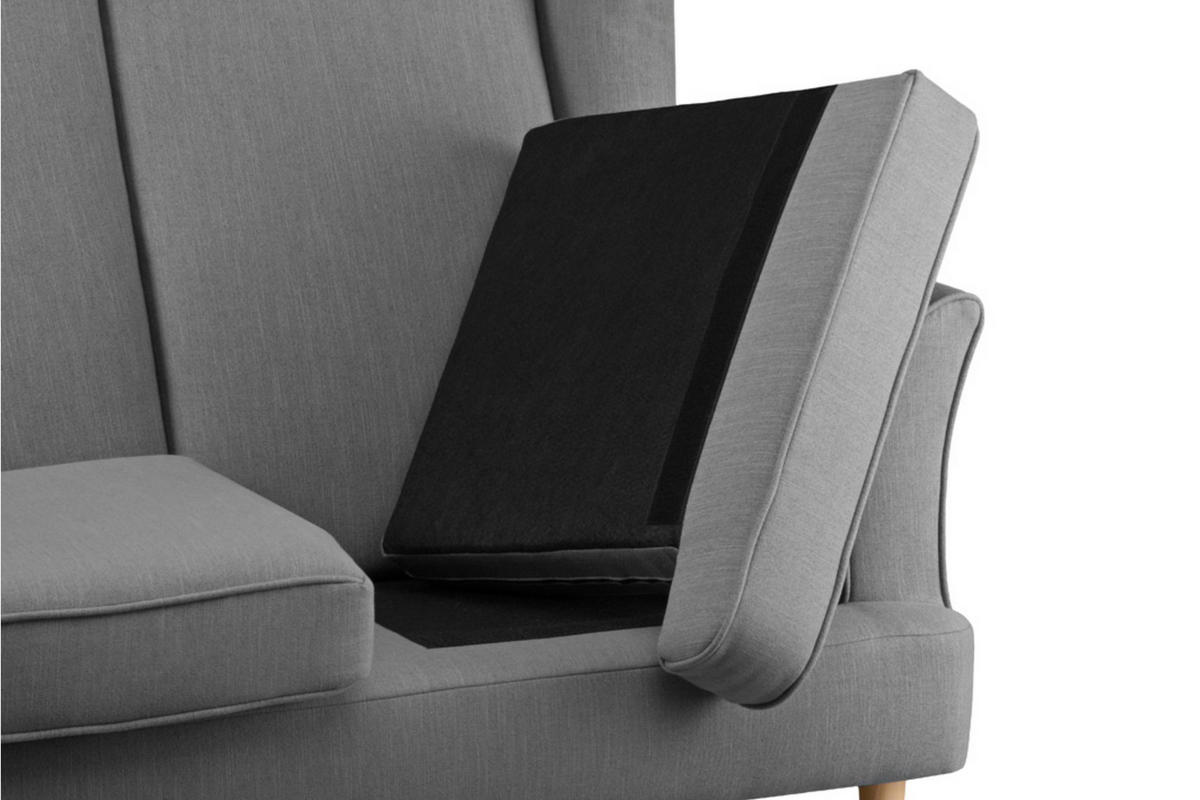 DOPPELSESSEL STRALIS Klassische Stil, grau - Grau, Textil (136/106/96cm) - KONSIMO®