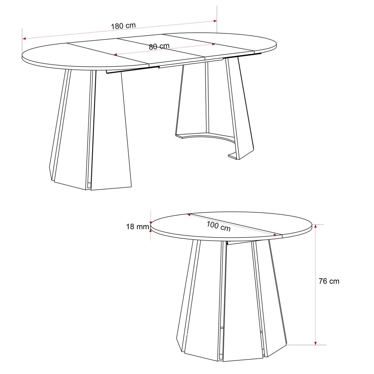 TISCH AUSZIEHBAR VERDA 100–180 cm, Farbe Nussbaum - Nussbaumfarben, Holzwerkstoff (100/180/76cm) - Idohome
