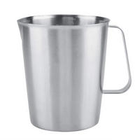 MESSBECHER Edelstahl 2000 ml mit Griff - Silberfarben, Metall (2L)