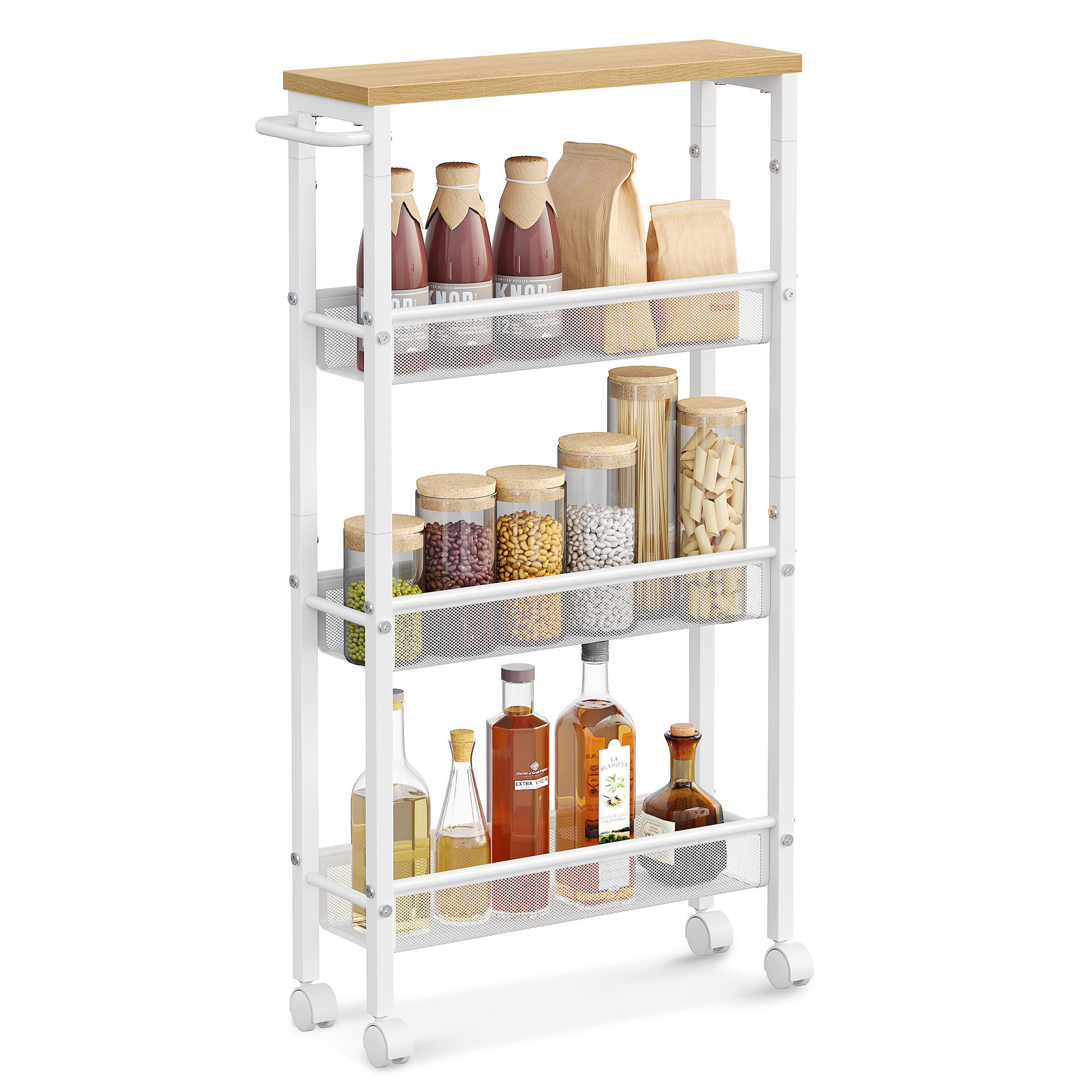 BEISTELLWAGEN Derek - Dunkelbraun, Holzwerkstoff (13/77/46cm) - VASAGLE