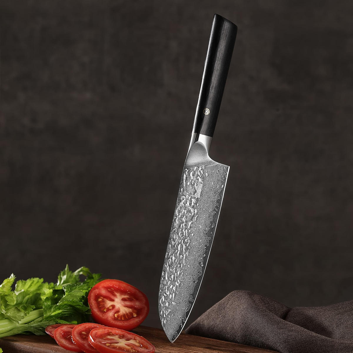 SANTOKUMESSER 17 cm - Schwarz, Holz/Metall (31cm) - Zayiko