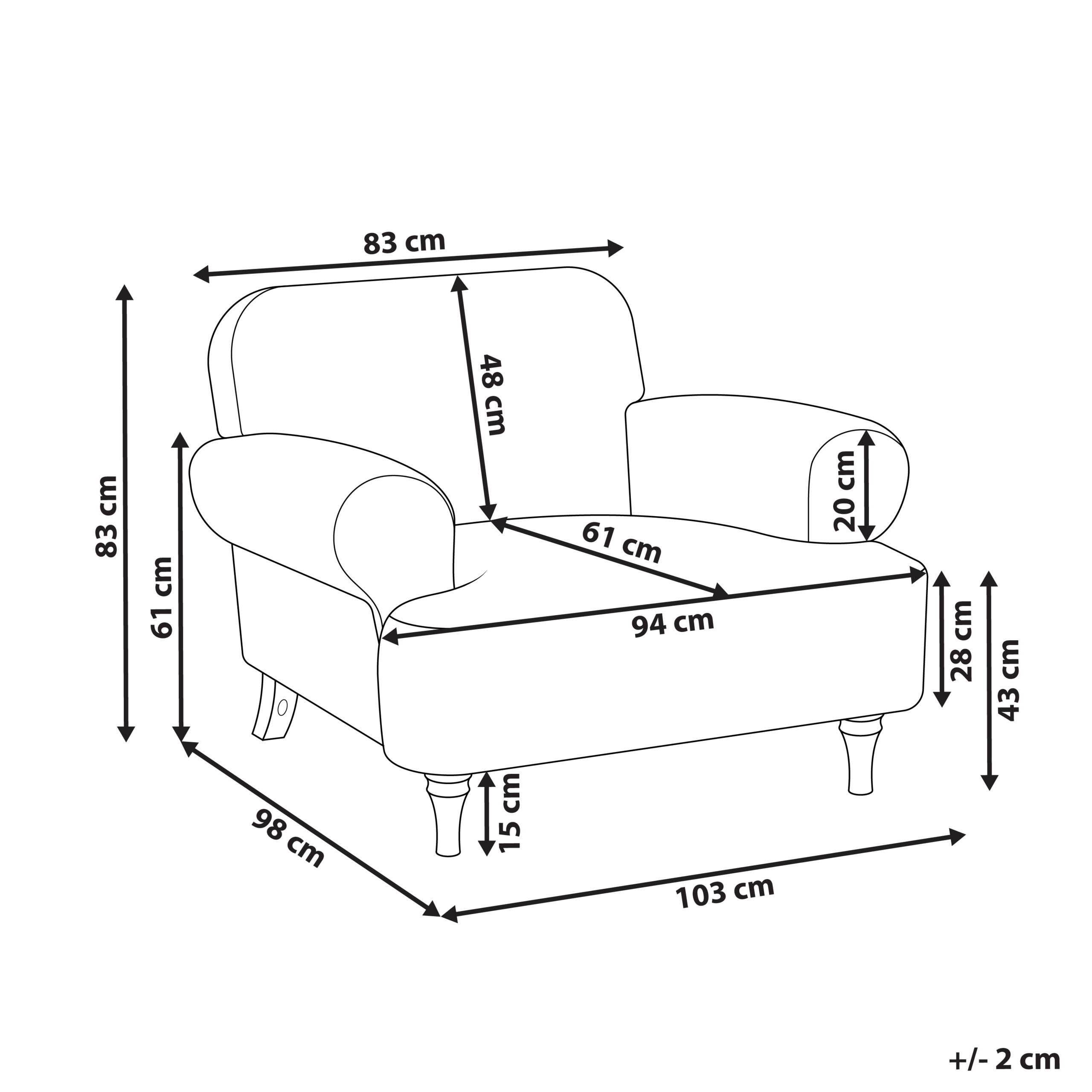 Thumbnail - Beliani Sessel, Beige, Braun, Textil, 103x83x98 cm, Wohnzimmer, Sessel, Polstersessel