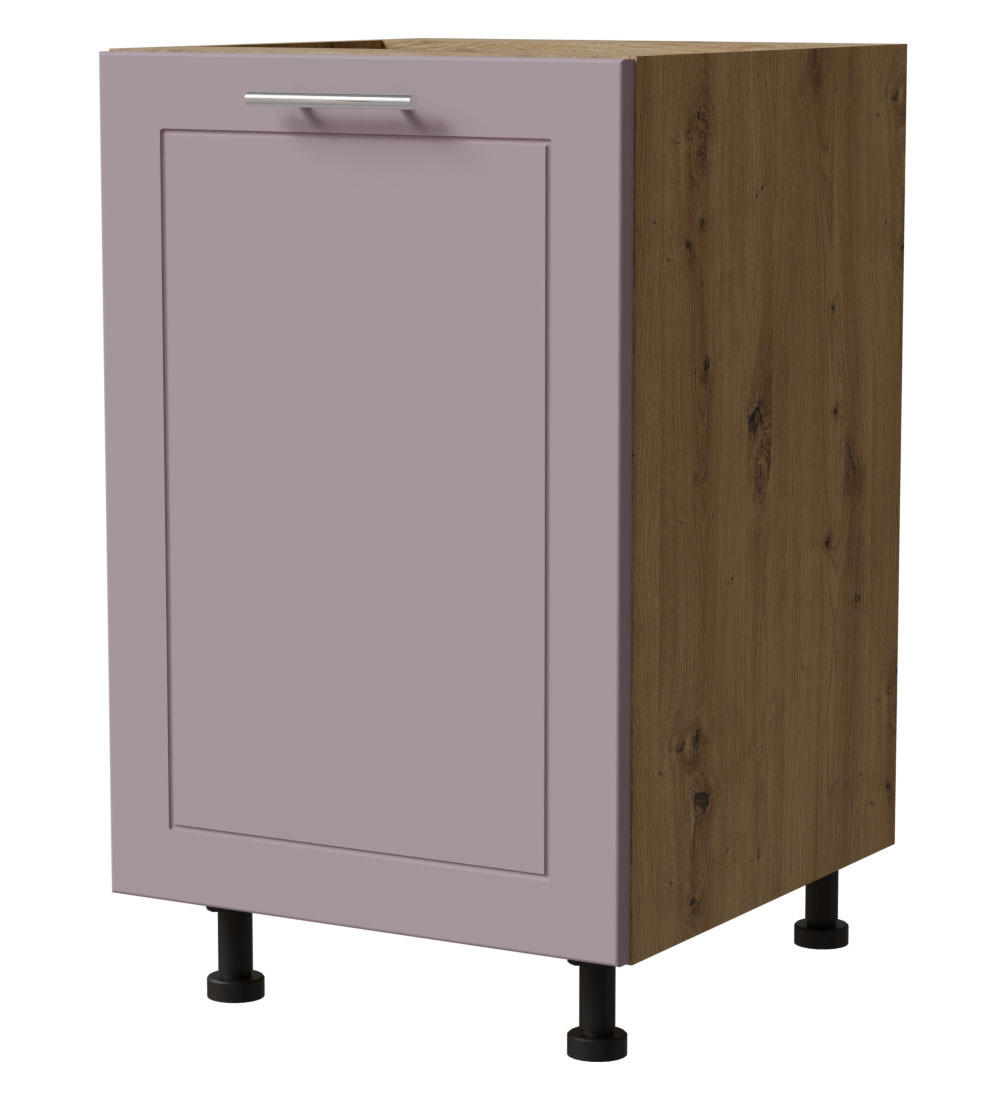 UNTERSCHRANK Bari D1D/50 Eiche Artisan / RAL 4009 pastellviolett 50 / 50 / 82cm - Violett/Eiche Artisan, Holz/Holzwerkstoff (50/82/50cm) - Feldmann-Wohnen