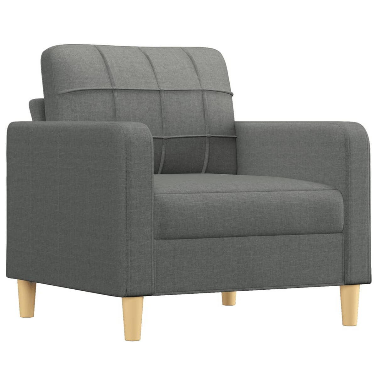 SOFAGARNITUR 4-TLG. Mit Kissen Dunkelgrau Stoff - Grau, Textil (50/41/60cm) - vidaXL