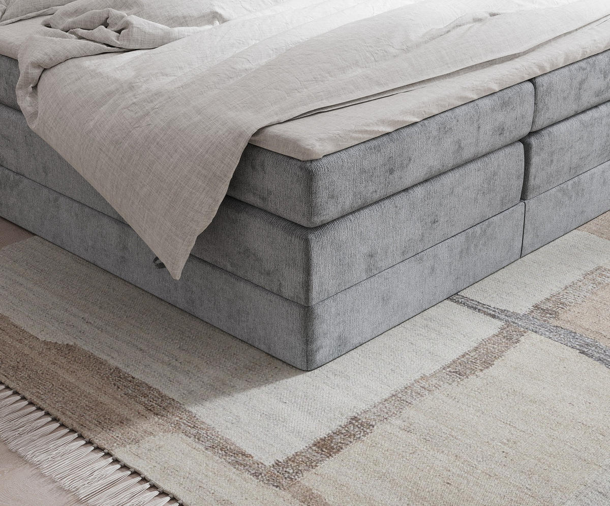 BOXSPRINGBETT Juniper Grau 140/200 cm - Schwarz/Grau, Holz/Holzwerkstoff (140/200cm) - Maison de Reve