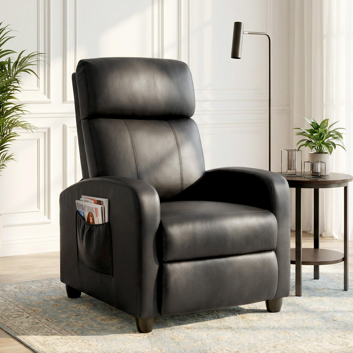 MASSAGESESSEL DE-06350 mit Vibrations150° neigbar, 2 Massagepunkte Schwarz - Schwarz, Metall (88/98/68cm) - ComfortXL