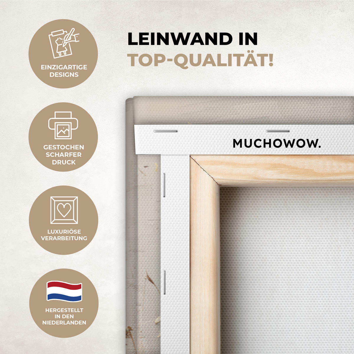 LEINWANDBILD Blumen - Rosa - Modern - Beige Wohnzimmer 120x80 cm - Beige, Textil (120/80cm) - MuchoWow