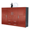 HIGHBOARD Nora Türen in Bordeaux Hochglanz - Bordeaux, Holzwerkstoff (166/106/35cm) - Vladon