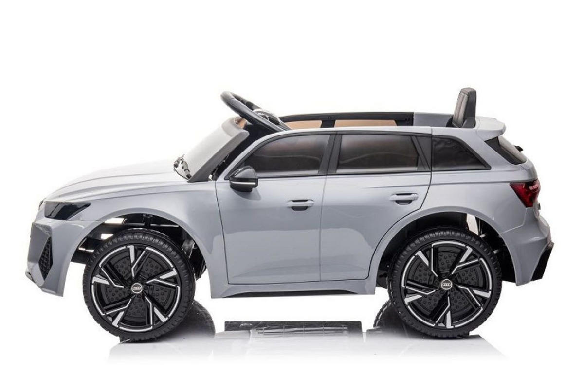 KINDER ELEKTROAUTO Audi RS6 grau EVA-Reifen, Kunstledersitz, MP3-Anschluss, Musikfunktion, lizenziert - Grau, Kunststoff (102/60/43cm) - Es-Toys