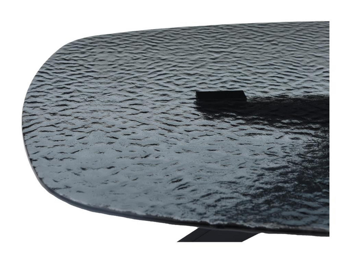 COUCHTISCH - Ornamentsicherheitsglas & Metall - Schwarz - LEGRIO - Schwarz, Glas (110/70/38cm) - Vente-Unique