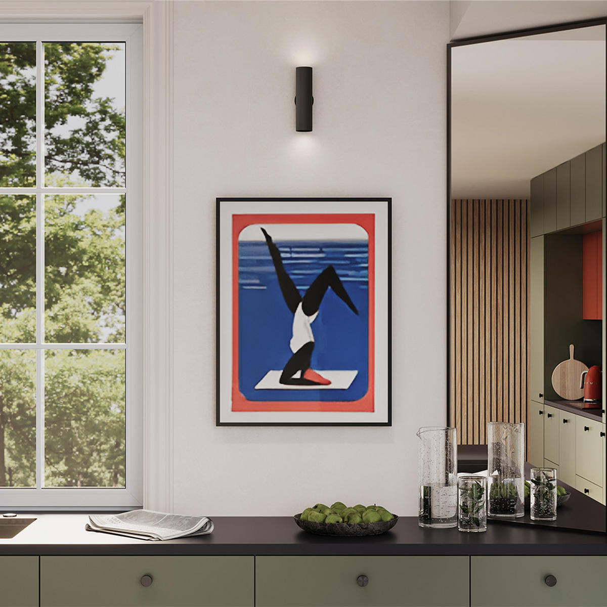 WANDLEUCHTE Artisan - Schwarz - 6.7/5.4/20 cm - Schwarz, Kunststoff (5.4/20/6.7cm) - Maytoni