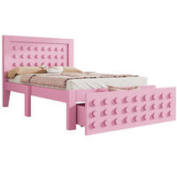 KINDEREINZELBETTEN aus Holz 90x190 cm in Rosa mit Schublade & Stauraum - Rosa, Holz (90/190cm) - Modfu