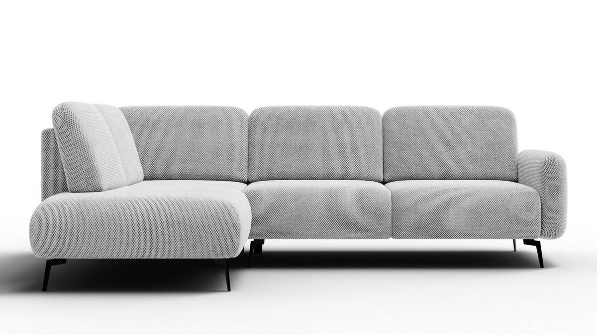 ECKSOFA FEBE 5-Sitzer links, hellgrau - Hellgrau/Schwarz, Holz/Textil (271/190cm) - Courtois Laville