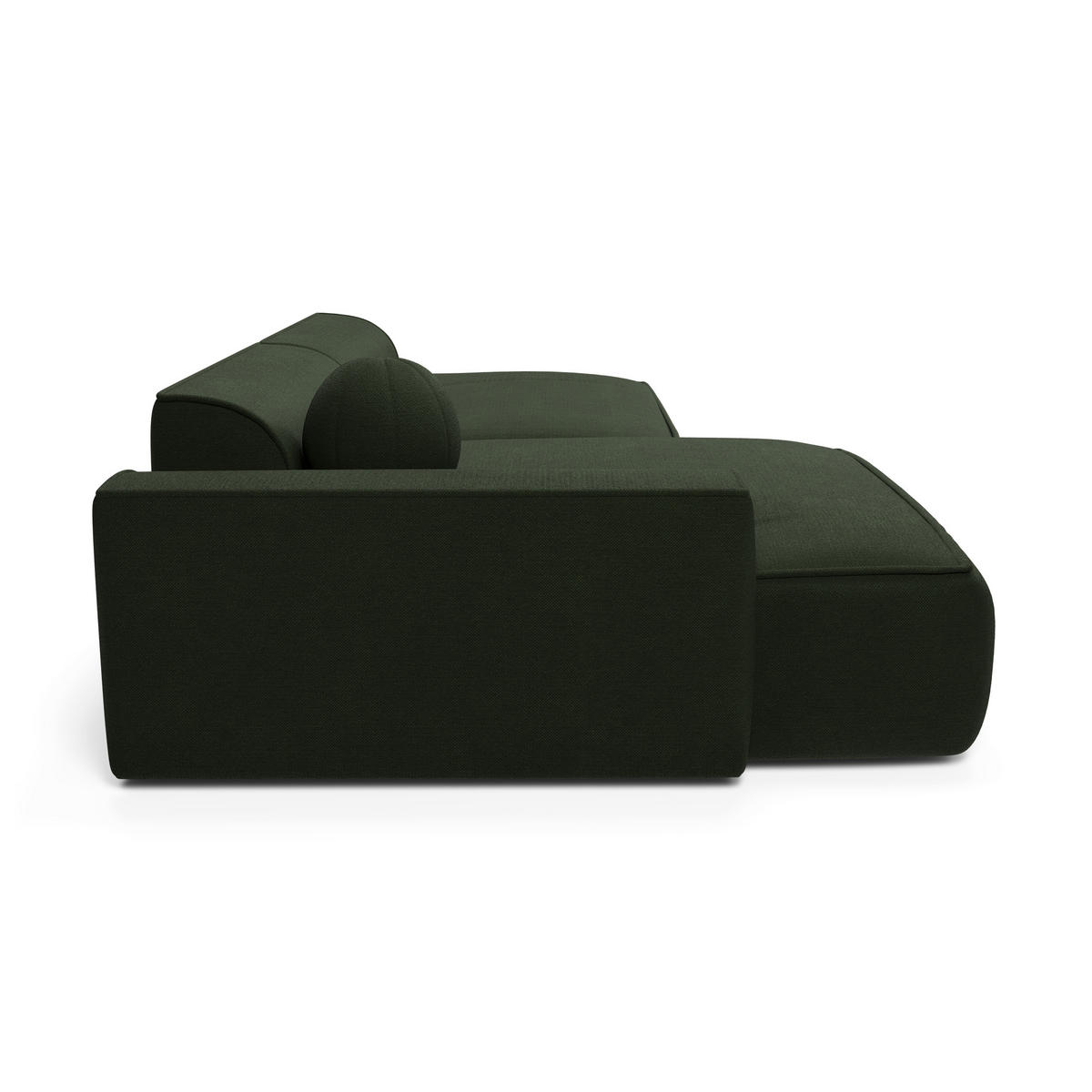 ECKSOFA LINKS Rastergewebe Olivgrün 260cm - Olivgrün, Textil (155/260cm) - Sia Home