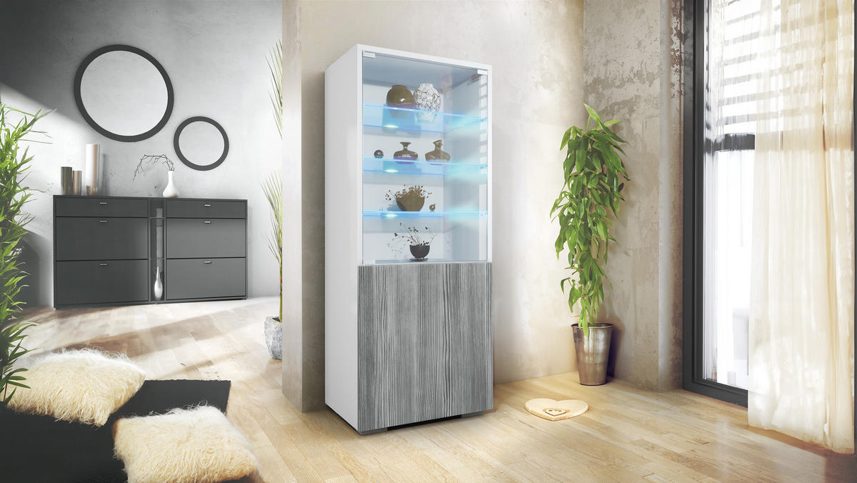VITRINE Granada Avola-Anthrazit - Anthrazit, Holzwerkstoff (50/122.5/34.5cm) - Vladon