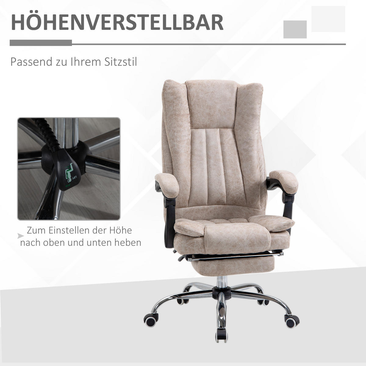 BÜROSTUHL, Kunststoff, Metall, Nylon - Multicolor, Kunststoff (71/118/63cm) - Vinsetto