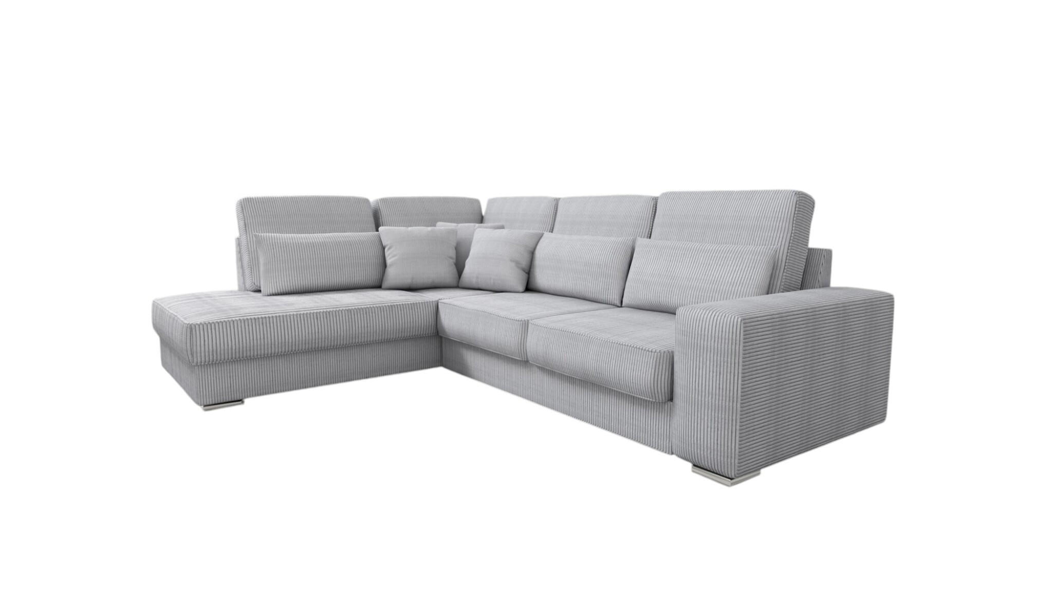 ECKSOFA Nevio Xl In Scala - Hellgrau, Holzwerkstoff/Textil (312/226cm) - Fun Möbel