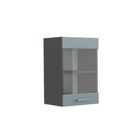 KÜCHENGLASSCHRANK R-Line Blau-Grau 40 cm - Anthrazit/Blaugrau, Holzwerkstoff (40/60/31cm) - Vicco
