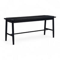 SITZBANK 110/35/47 cm Rattan / Eiche Schwarz - Schwarz, Holz/Papier (110/47/35cm) - Furnhouse