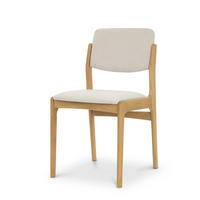 ESSZIMMERSTUHL Oslo, Natur Massiveiche + beiger Stoff - Beige, Holz (52/83/45cm) - WOODEK