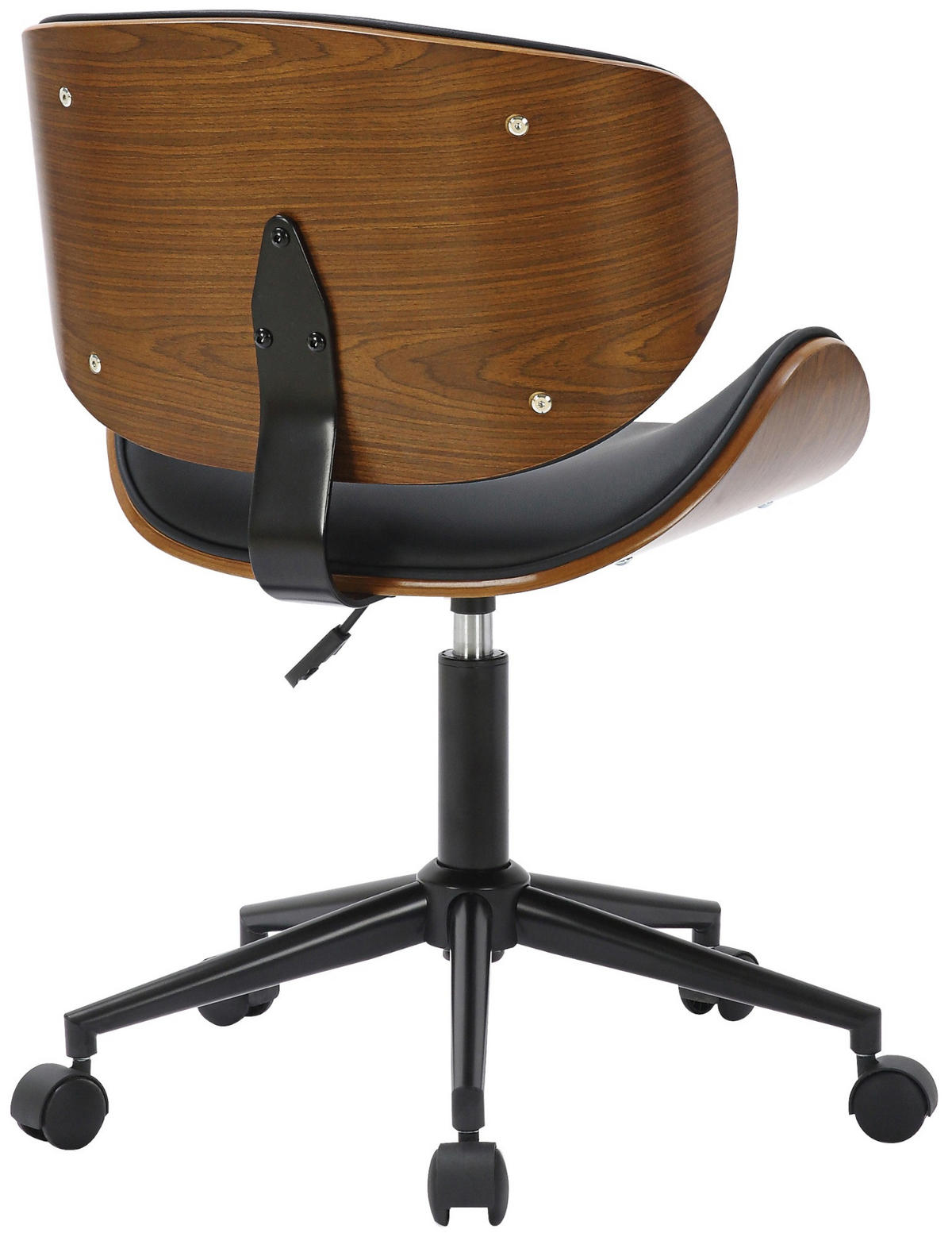 DREHSTUHL Lederlook schwarz - Schwarz, Textil/Metall (52/78/52cm) - CLP