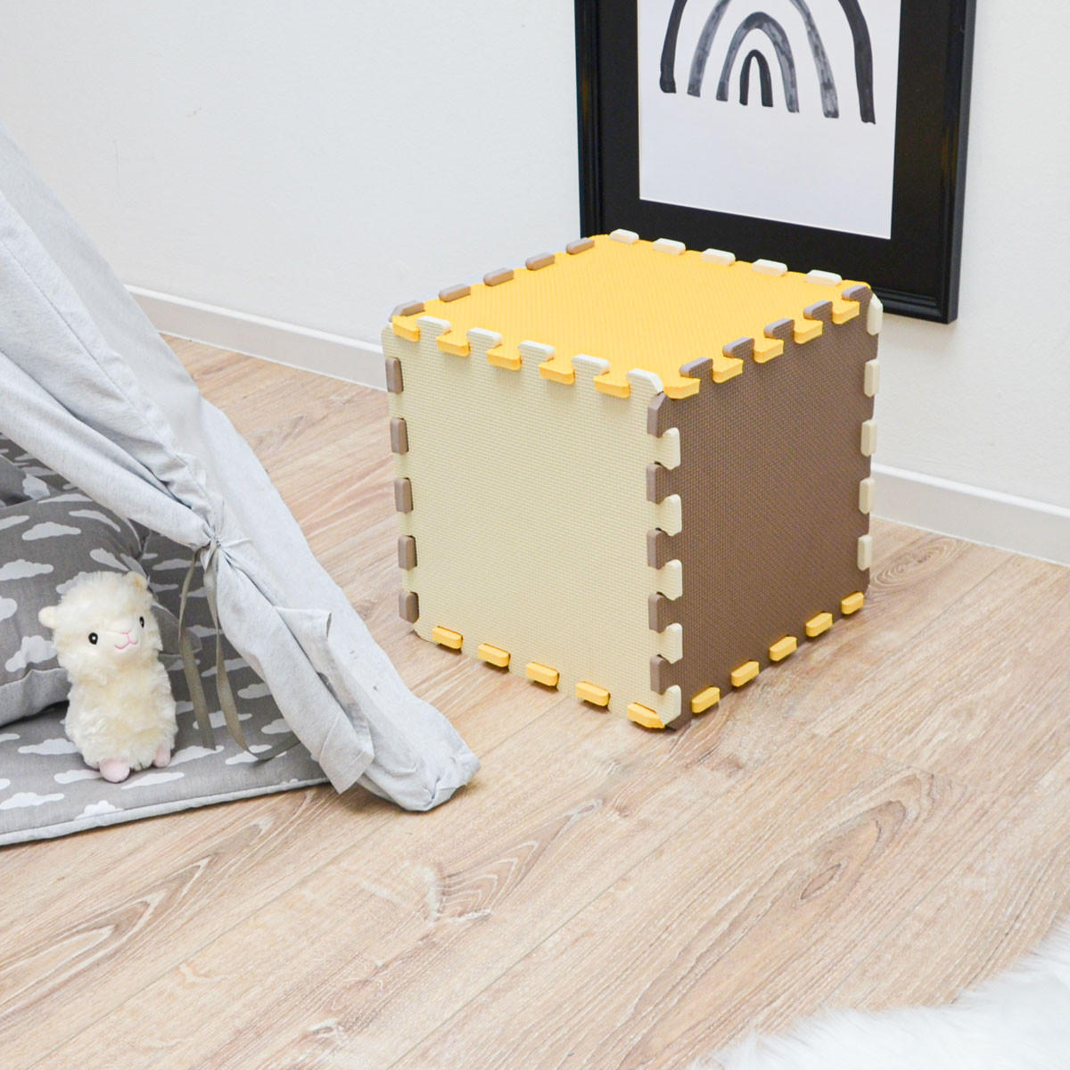 SPIELMATTE ab Null - 270/90 cm Puzzlematte Beige - Multicolor, Kunststoff (30/30cm) - Littletom