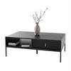 COUCHTISCH MIDNIGHT mit Schublade auf Gestell schwarz - Schwarz, Holzwerkstoff (68/104/39cm) - Lookway