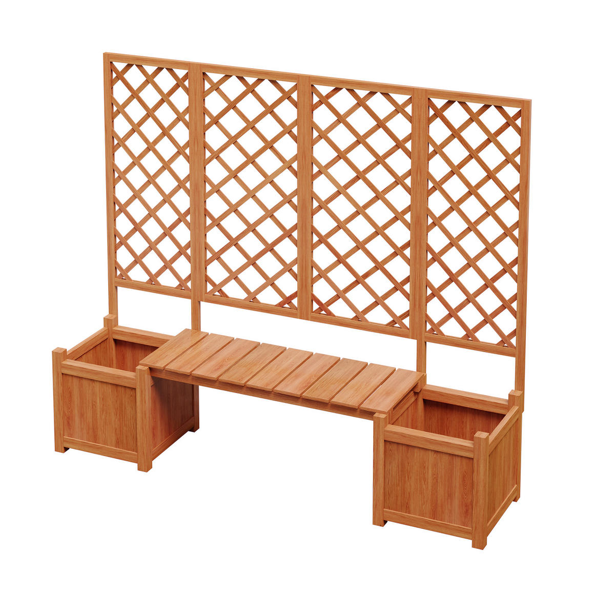 BLUMENTOPF 169/42/145 cm Braun mit Spalier als Rankhilfe - Braun, Holz (42/145/169cm) - Oxeza