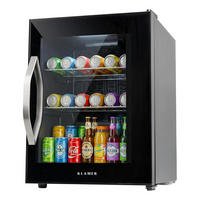 GETRÄNKEKÜHLSCHRANK 37L Mini Kühlschrank - Schwarz, Glas/Metall (40/55/48cm) - KLAMER