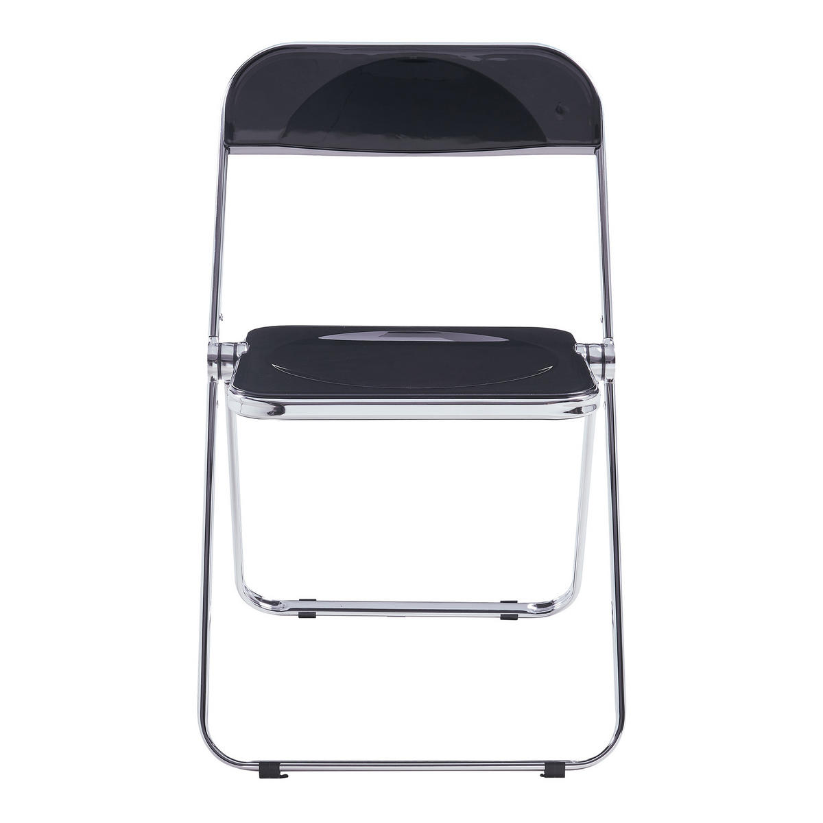 KLAPPSTUHL-SET Pornainen 2 TLG. - Schwarz, Kunststoff/Metall (46/74/47cm) - [en.casa]