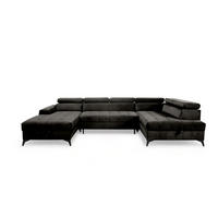 WOHNLANDSCHAFT Agnesa In Salvador - Schwarz, Holzwerkstoff/Textil (345/95/200cm) - Fun Möbel