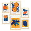 POSTER Set Mit 6 Blumen Oranger Dschungel Natur Und Botanikdrucke Für Innenarchitektur A3 & A4 Rahmen Aus Hellem Holz - Beige, Papier (29/3cm) - Nacnic