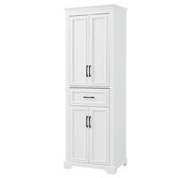 BUFFET Badschrank mit 3 Schubladen & Einlegeboden, Weiß, Einheitsgröße / MDF - Weiß, Holzwerkstoff (57.4/182/37.8cm) - EVRYAE
