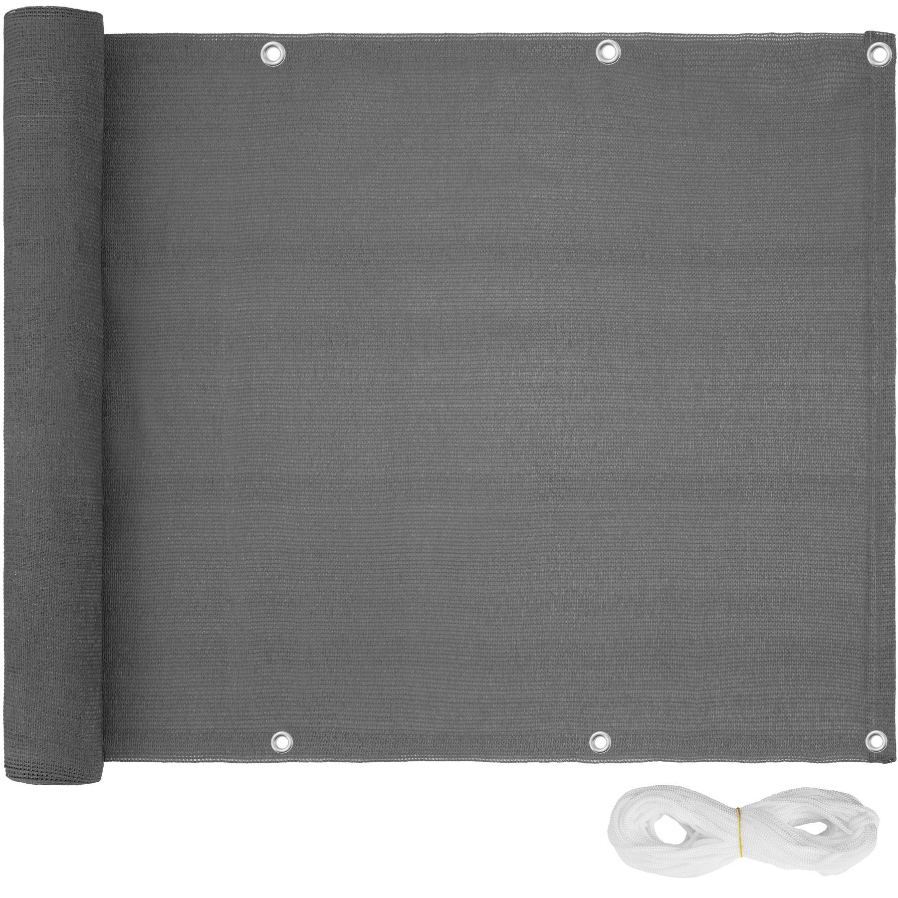 BALKONSICHTSCHUTZ Lorena,500 x 90 cm,grau - Grau, Kunststoff (90/0.5cm) - tectake