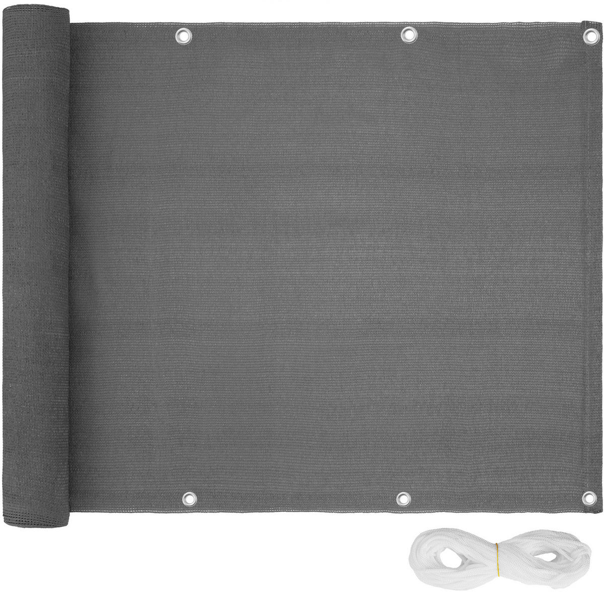BALKONSICHTSCHUTZ Lorena,500 x 90 cm,grau - Grau, Kunststoff (90/0.5cm) - tectake