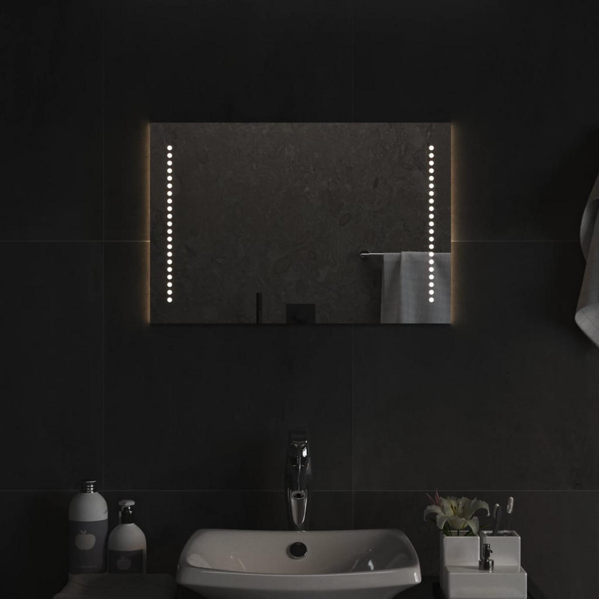 LED-BADSPIEGEL 40x60 cm - Transparent, Glas (40/40/60cm) - furnicato