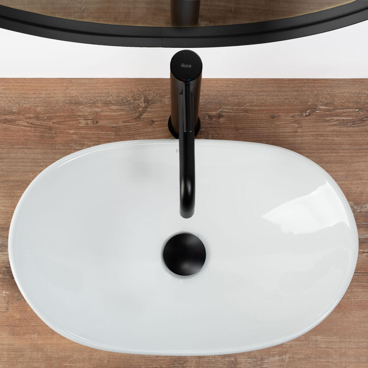 AUFSATZWASCHBECKEN Rea Royal Mini White - Weiß, Keramik (30/15/47cm) - REA