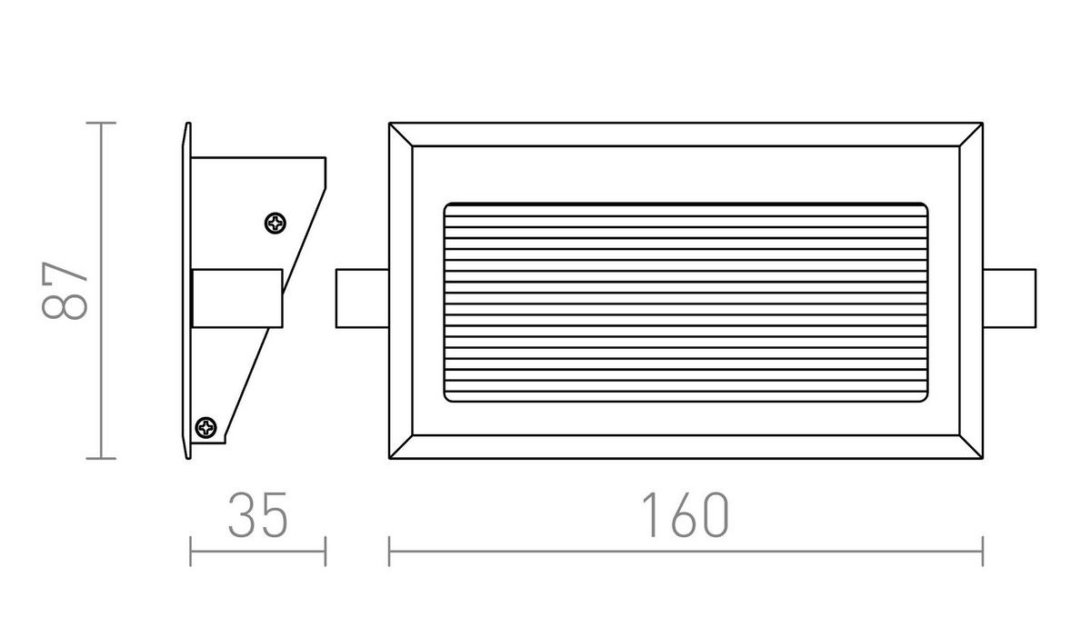 EINBAULEUCHTE INTRO L gebürstetes Aluminium 3 W - Silberfarben, Metall (35/16/87cm) - Rendl