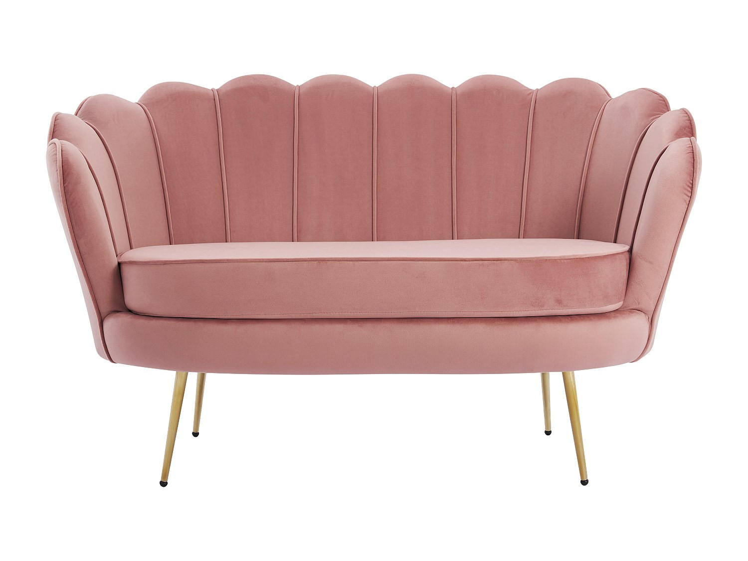 SOFA ohne Schlafmöglichkeit - 2 Personen - Stoff, Samt - Rosa - - Pink, Textil (124/78/73cm) - Vente-Unique
